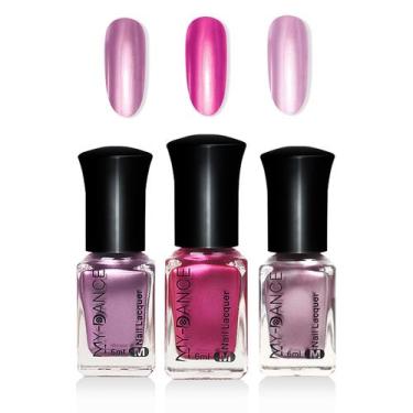 Imagem de Conjunto de esmaltes LOKFAR Mirror Metallic 6mL 3 cores para mulheres