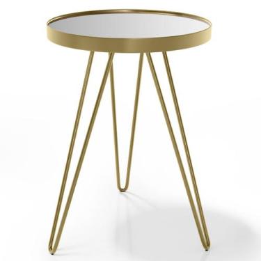 Imagem de Mesa Apoio Lateral Carisma Aço Dourado - Salas