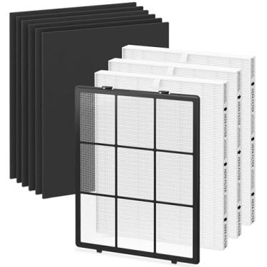 Imagem de 115115 Filtro de substituição A para Winix PlasmaWave C535, 5300-2, 6300-2, 6300, 5300, P300, 9000, 5000, 5000B, purificador de ar, 3 filtros H13 e 6 filtros de carvão ativado com 1 pré-filtro, pacote