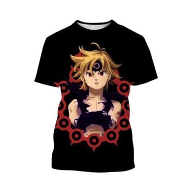 Imagem de Camiseta De Verão Com Personagem De Anime Impressa Em 3D Design Criati