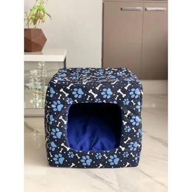 Imagem de 3 em 1 para Pet – Caminha e Casinha Impermeável com Almofada Removível, Versátil para Cães e Gatos Pequenos e Médios(Azul Aleatoria,G)