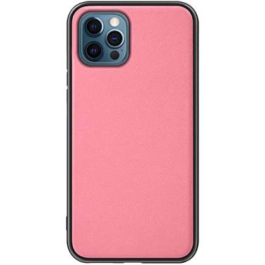 Imagem de MAALYA Capa de telefone traseira de couro com suporte de cartão oculto, para Apple iPhone 12 Pro (2020) 6,1 polegadas All-Inclusive Capa de telefone de transporte de carro à prova de choque (Cor: Rosa)