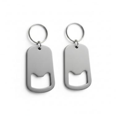 Imagem de Conjunto de 2 peças de chaveiro abridor de garrafas de aço inoxidável elegante – Removedor de tampa plana ultracompacto para cerveja e refrigerante, ferramenta de barra de bolso