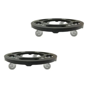 Imagem de Kit Com 2 Suportes Para Vaso 35cm Linha Pesada Com Rodinhas, Preto