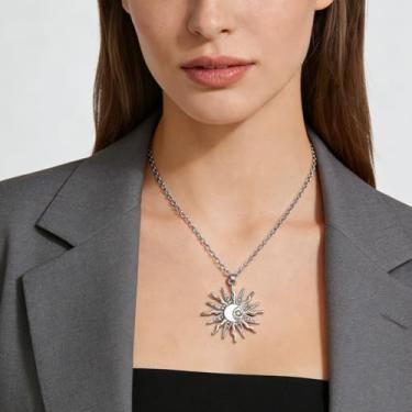 Imagem de Colar com pingente delicado para mulheres | Joias modernas banhadas a ouro e prata, Adjustable, Metal, Sem Pedra Preciosa