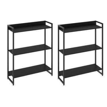 Imagem de Kit 2 Estantes Multiuso Escritório Industrial 3 Prateleiras Areta 104x