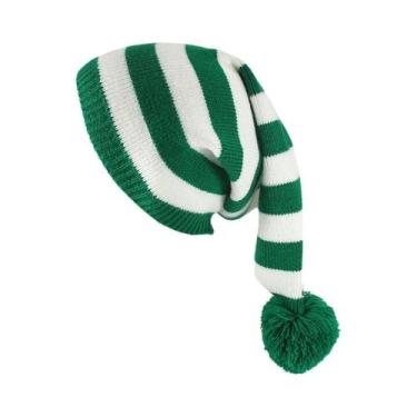 Imagem de Gorro De Natal Unissex Com Cauda Longa, Gorro De Tricô Com Pom Pom Jum