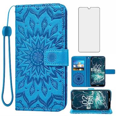 Imagem de Asuwish Capa de telefone para Nokia C200 Capa carteira com protetor de tela de vidro temperado e capa flip de couro girassol suporte para cartão acessórios de celular N151DL C 200 200C 4G mulheres