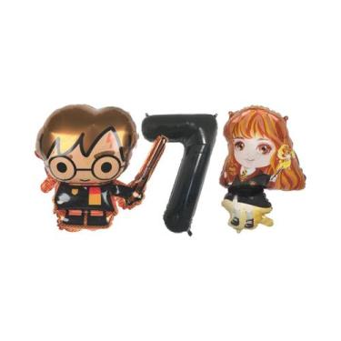 Imagem de Conjunto De Balões Harry Potter 3 Peças Tema Academia Mágica Decoração