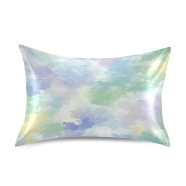 Imagem de Wassud Fantastical Pattern Fronha de cetim para cabelo e pele fronhas de seda lisa tamanho padrão capas de travesseiro respiráveis com fecho de envelope