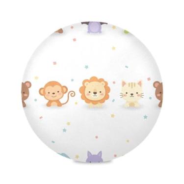 Imagem de Wassud Jogo americano animais fofos tapetes de mesa redondos para cozinha e jantar tapetes laváveis resistentes ao calor decoração de mesa 39 cm