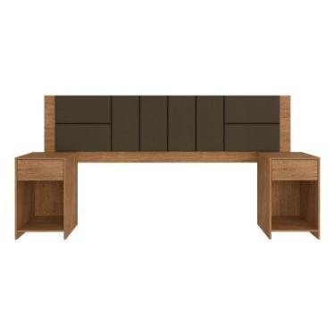 Imagem de Cabeceira Estofada Para Cama Queen Dubai Carv/marrom - M. Arapongas - 