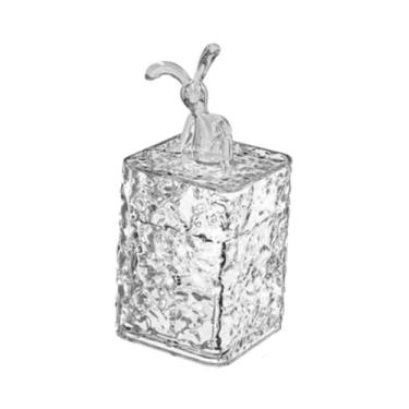 Imagem de Bothyi Porta-palitos com tampa, recipiente para armazenamento, suporte transparente para palitos e cotonetes, Quadrado