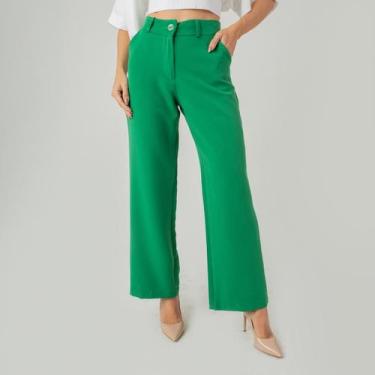 Imagem de Calça susie pantalona alfaiataria feminina - Susie Modas, Verde, G