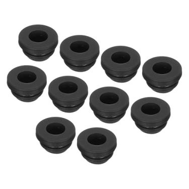 Imagem de 20 peças de encaixe de borracha com ilhós diâmetro 8 mm ID 5,5 mm largura ranhura estreita 2 mm vedação anti-arranhões para tubos de cabo de caixa elétrica preto