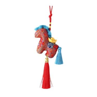 Imagem de Esquirla Pingente do Ano do Cavalo Chinês 2026, Ornamento Zodíaco Chinês, Bênção para Decoração de Casa e Carro, Enfeite de Cavalo para Pendurar, Presentes de, Vermelho