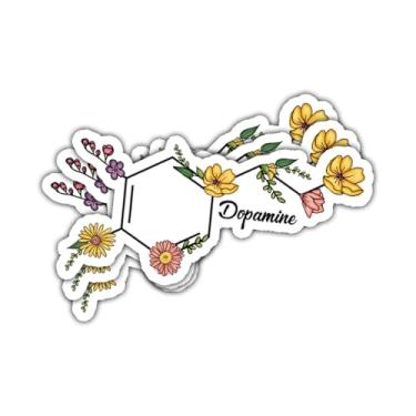 Imagem de 3 pçs adesivo molécula de dopamina biologia neurotransmissor químico presente para amantes da ciência molécula de dopamina adesivos médicos saúde mental decalque de carro para laptop garrafa caderno