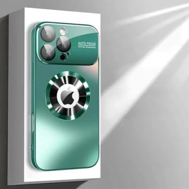 Imagem de Capa magnética com janela grande e elegante para iPhone 17 16 15 14 13 12 11 Pro Max Plus, protetora e com carregamento sem fio