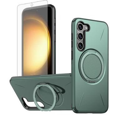 Imagem de Asuwish Capa de celular para Samsung Galaxy S23 FE 5G capa magnética com protetor de tela de vidro temperado e proteção à prova de choque fino híbrido anel suporte rígido S 23 EF S23FE 23S mulheres