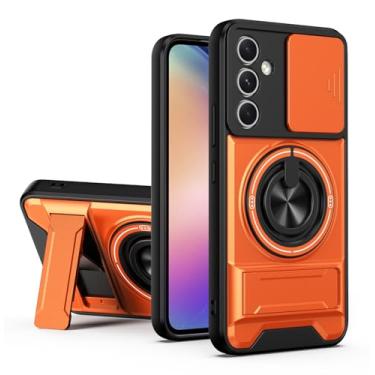 Imagem de SORAKA Capa para Samsung Galaxy A54 5G com suporte,proteção de lente com janela e capa dupla de PC e TPU compatível com suporte magnético para carro