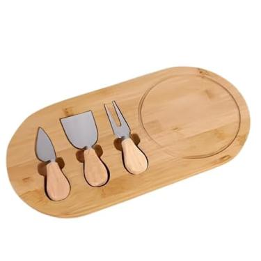 Imagem de Tábua de Frios com 3 Espátulas, Conjunto para Servir Queijos e Frios