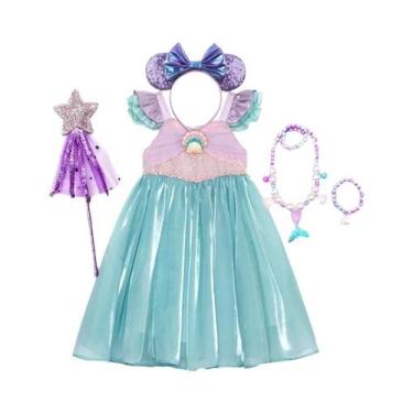 Imagem de Vestido De Princesa Ariel Da Pequena Sereia Para Meninas, Fantasia Cas