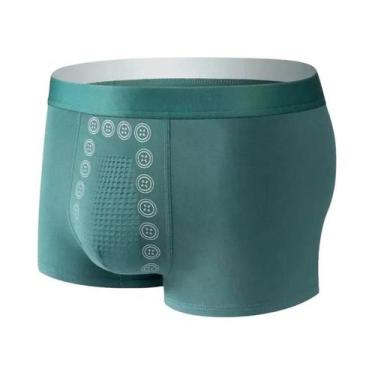 Imagem de Cuecas Boxer Masculinas De Cintura Média Respiráveis Com Massagem Conf