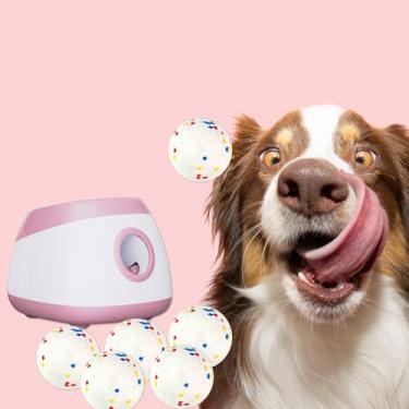 Imagem de Lançador automático de bolas para cães, lançador automático de bolas para cães de médio a grande, máquina de bolas de tênis de controle remoto para cães, brinquedos de estimulação mental para animais