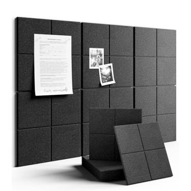 Imagem de Fluxynara Quadro de avisos grande de feltro 91 cm x 61 cm Alternativo para quadro de cortiça - Pacote com 6 com 40 abas adesivas removíveis seguras, quadros de cortiça para paredes, quadro de cortiça