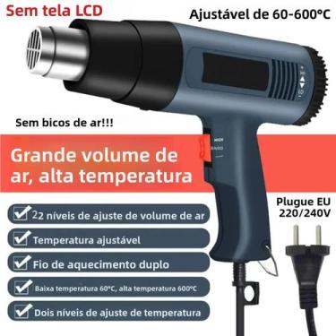Imagem de Pistola De Calor Ajustável De 2000W Com 4 Bicos Para Remoção De Tinta 