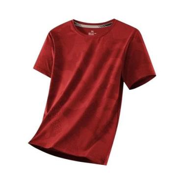 Imagem de Camiseta Masculina De Verão Tamanho Grande, Fina, De Secagem Rápida, E