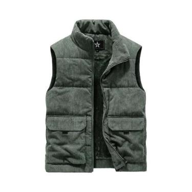 Imagem de Colete Masculino De Inverno Em Fleece Quente Sem Mangas Estilo Militar