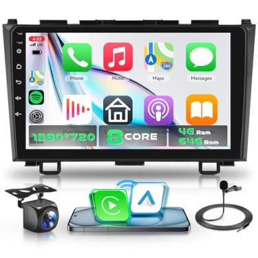 Imagem de 8 Core 4G + 64G para Honda CRV 2007 2008 2009 2010 2011, Qual-comm Snapdragon Chip, Wireless Carplay Android Auto, 22.9 cm IPS Touchscreen Radio para CRV, Bluetooth GPS WiFi, SWC, câmera de backup FM