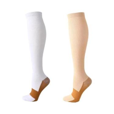 Imagem de Meias De Compressão Unissex De Cobre 2 Pares Alívio Da Dor Varicosa An