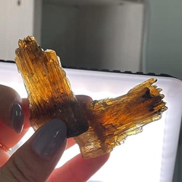 Imagem de Cristal natural áspero amarelo âmbar calcita pedra crua cristal coleção de pedras preciosas espécimes pedra decoração de casa (cor: Nº 47)