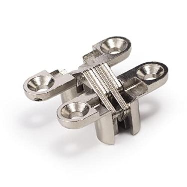 Imagem de Dobradiça invisível de liga de 180 graus Dobradiça invisível para porta dobrável Dobradiça oculta para porta de portão, armário, móveis, conjunto de ferragens