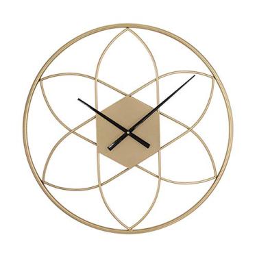 Imagem de U5GAAALPPQ9 Relógio de parede retrô arte de ferro simples e silencioso relógios bonitos para decoração de casa relógio pendurado decoração de casa dourado 50 cm