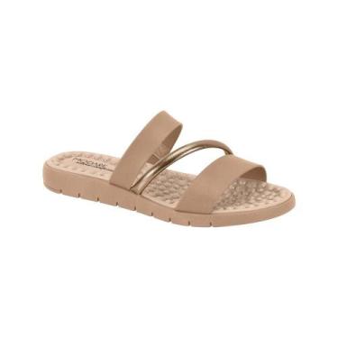 Imagem de Sandália Rasteira Modare Conforto Tiras Nude Metalizado Tamanho:38Cor: