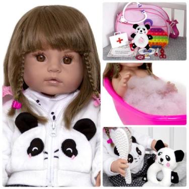 Imagem de Bebe Reborn Princesa Banho Silicone Realista Menina Panda - Cegonha Re