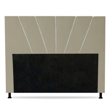 Imagem de Cabeceira Cama Box Casal King Size Dallas 195cm Veludo Bege - Desk Des