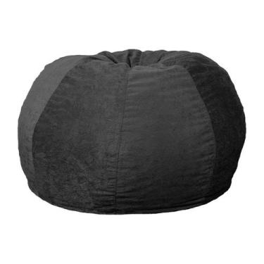 Imagem de Puff Confort Maçã Suede Preto 100 cm - Quickbrasil
