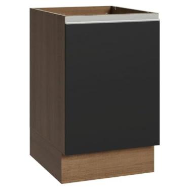 Imagem de Balcão de Cozinha 50cm 1 Porta (sem Tampo) Rustic/preto Glamy Madesa