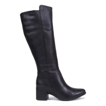 Imagem de Bota Bottero Cano Longo Salto Bloco 314723 Couro Preta, 38, Preto