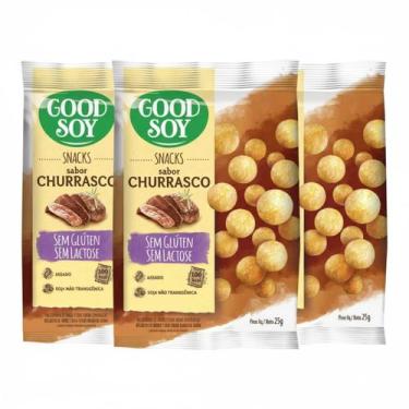 Imagem de Kit 3 snack natural de churrasco 25g goodsoy sem gluten e lactose