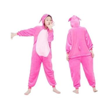 Imagem de Pijama Infantil De Pelúcia Kawaii Stitch, Macacão Quente De Flanela, C