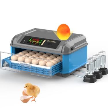 Imagem de DEZHXHE Incubadora de ovos para incubação - Incubadora de ovos de galinha com giro automático de ovos, controle de umidade, sistema de adição de água, aplicador de ovos, ideal para frango, pato, ovos