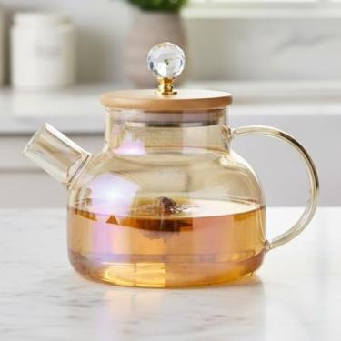 Imagem de Chaleira Amber 1L – Vidro Âmbar e Bambu: Sabor e Glamour na Sua Mesa