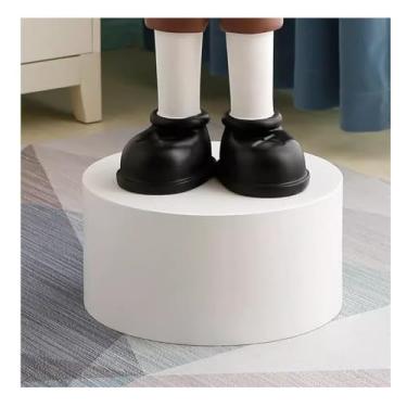 Imagem de Suporte de pedestal de exibição de cilindro redondo para manequins, sapatos e bolsas - Rodapé de elevação branco de 40 x 15 cm para roupas de boutique, lojas de noivas e decoração de eventos
