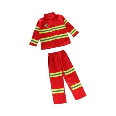Imagem de Fantasia De Bombeiro Para Crianças, Uniforme De Cosplay De Halloween P