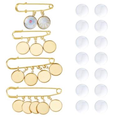 Imagem de SUPERFINDINGS 4 Estilos de Buquê de Casamento Cabochão de Vidro Porta-retrato Pingente Dourado Memória Noiva Berloques Quadro DIY Broche Kit de Fazer Buquê de Memória de Casamento Berloques